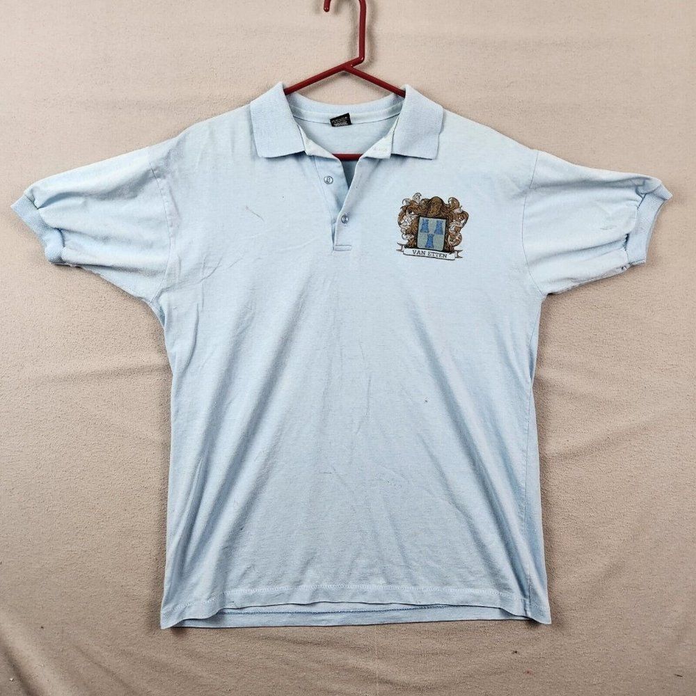 Vintage Screen Stars Polo Shirt Made In USA Single Stitch Men's XL Baby Blue